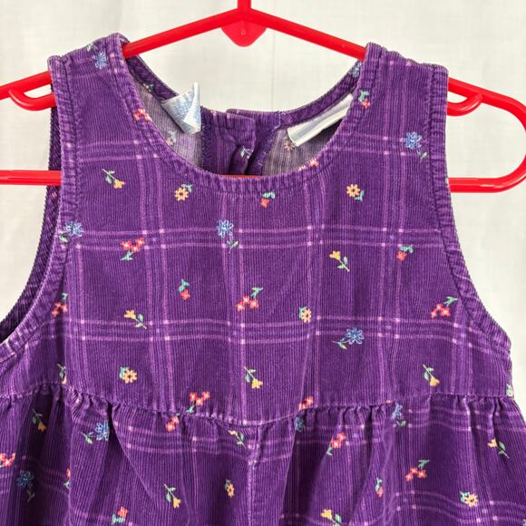 All Mine Vintage Purple Corduroy Floral Print Bubble Romper 24 Months - Picture 8 of 8